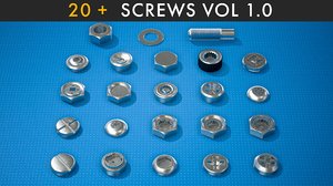 20 screws bolt 3D model