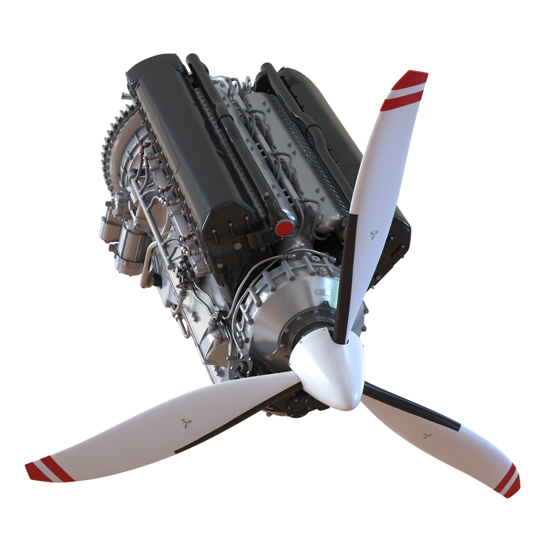 Piston aero engine 2 model - TurboSquid 1558731