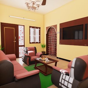 architecture living room set 3D