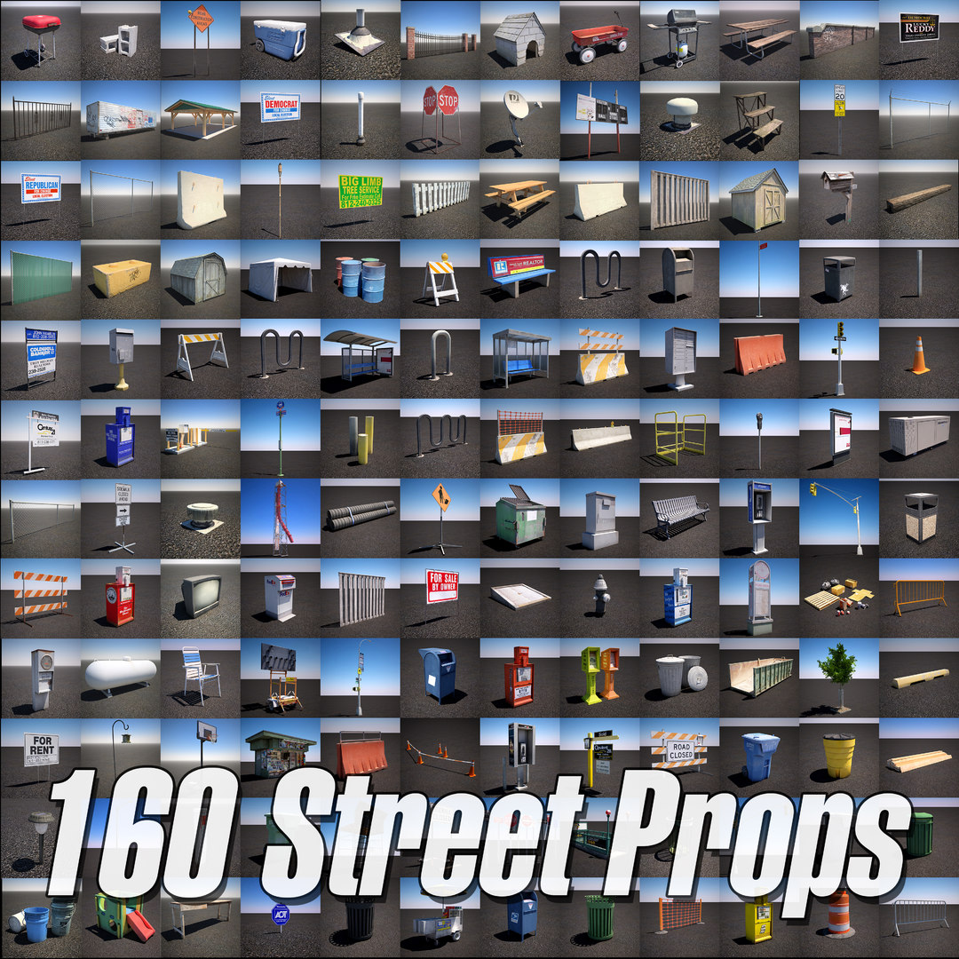 Urban Street Props Pack 3d Max