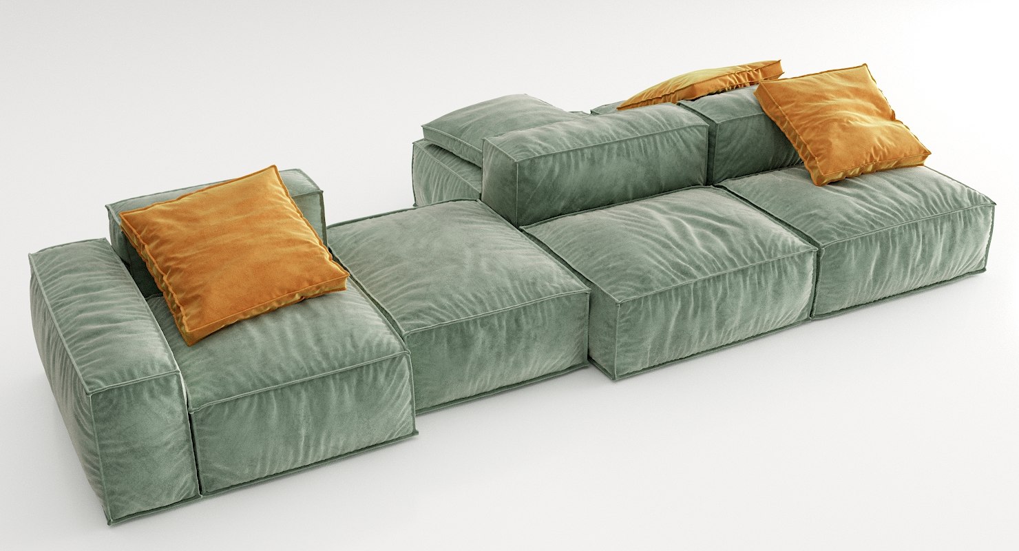 modular sofa contemporary leather fabric peanut b bonaldo