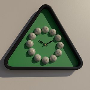 3D triangular billiard wall clock