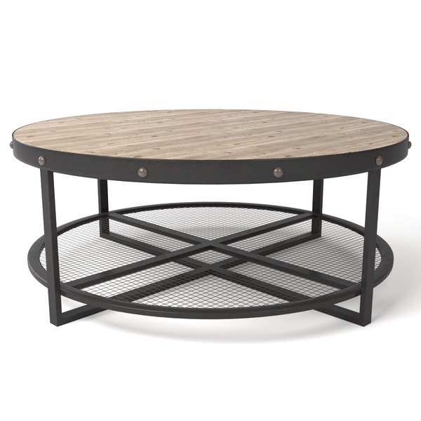 3d Industrial Coffee Table Turbosquid, Industrial Round Side Table