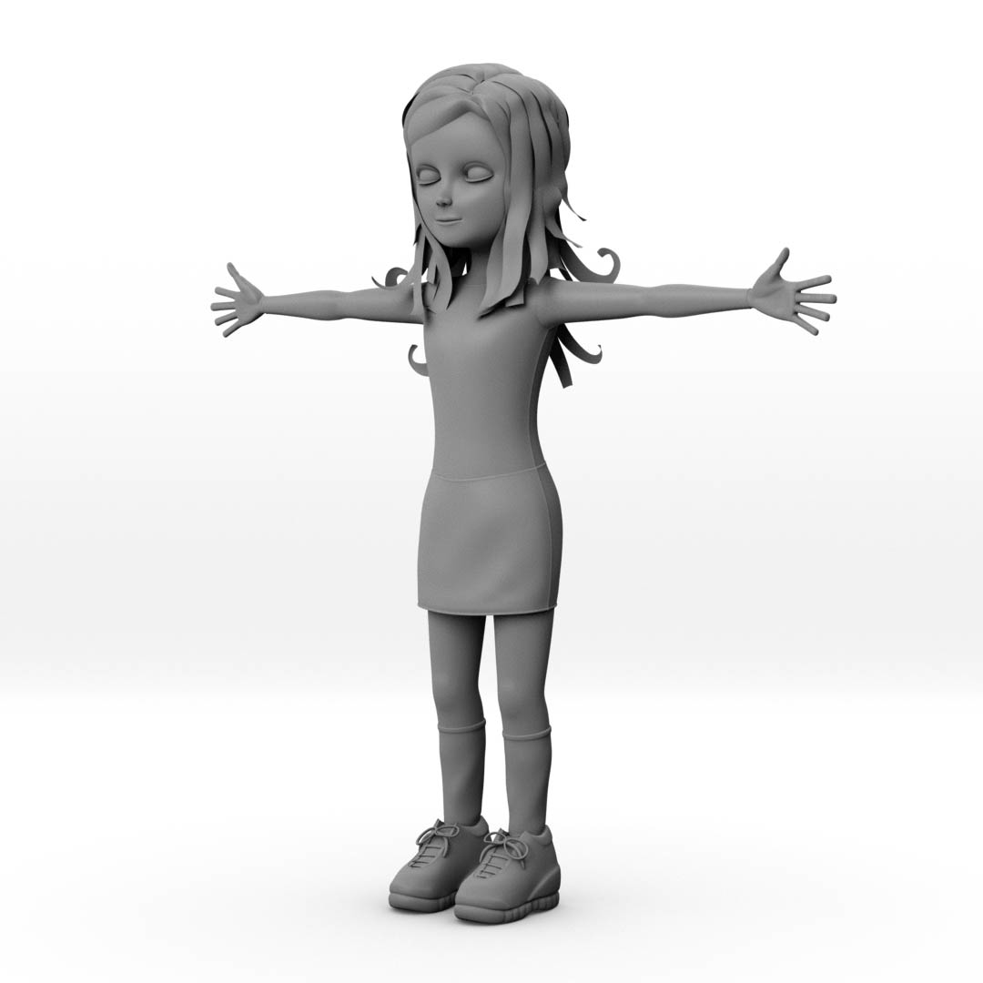 Cartoon girl woman 3D model - TurboSquid 1558980