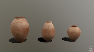 clay pots 3D model