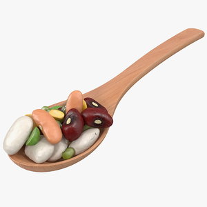 3D wooden spoon filled mixed model