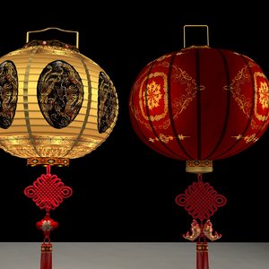3D chinese red lantern