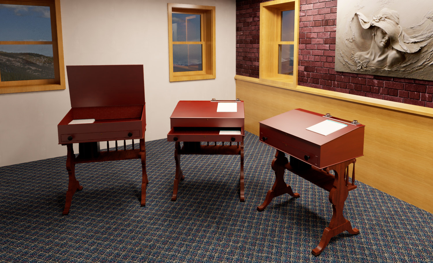 Building Revit Family Desk Senate furniture
