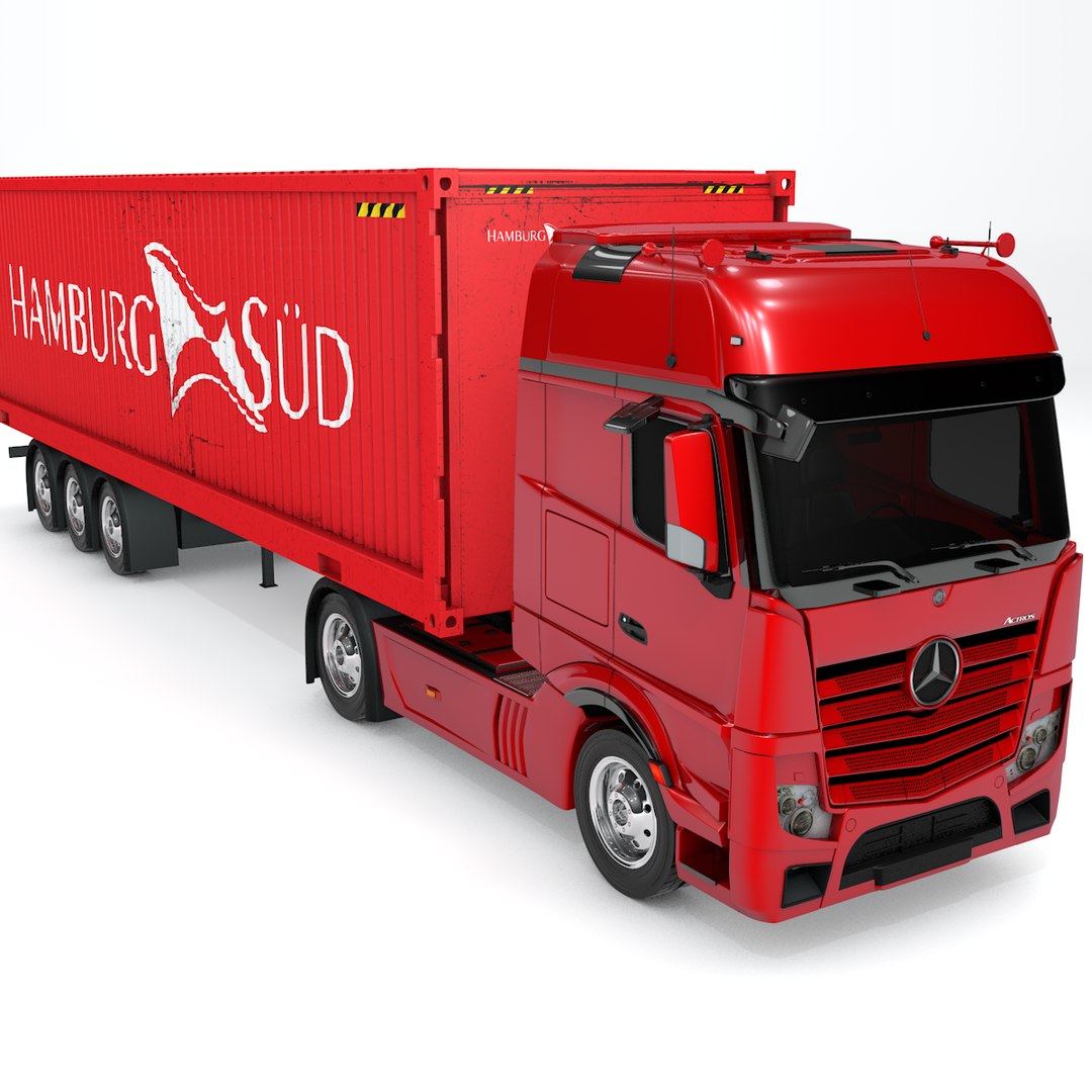 3D mercedes benz actros red - TurboSquid 1559648