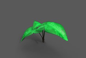 3D stylized leaf leaves model