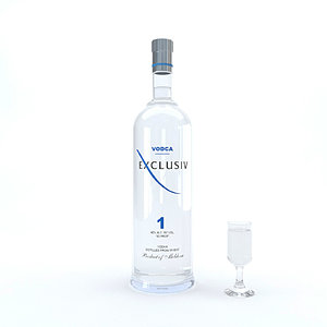 3D vodka alcohol drink model