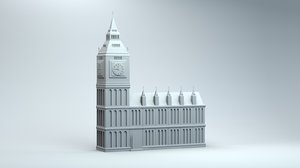 asset big ben parliment 3D model