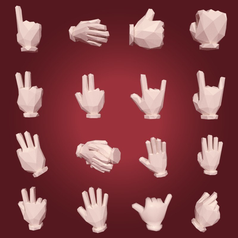 Cartoon Hand 3d Model