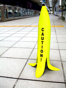 3D banana wet sign caution model