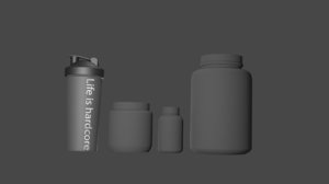 3D supplements bottle model