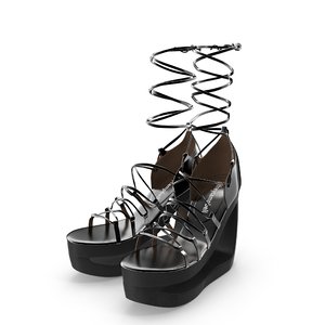 3D platform lace sandals