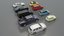9 cars 3D model