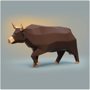 3D bull rigged animation