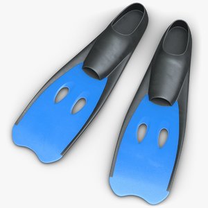 3D diver flippers 2 model
