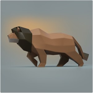 lion rigged animation 3D model