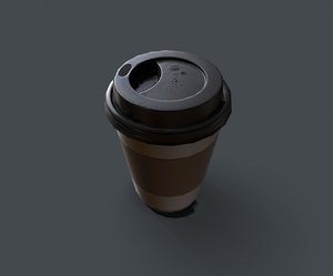 3D paper cup coffee model