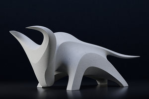 modern abstract sculpture bull 3D model