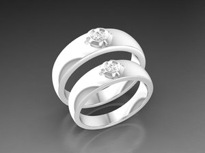 3D model diamond ring wedding