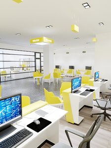 bank interior furniture 3D
