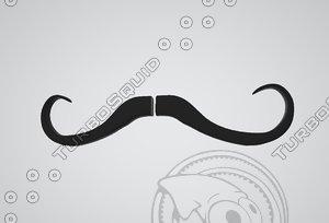 cartoon mustache 03 3D model