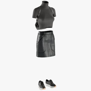 realistic women s skirt 3D model
