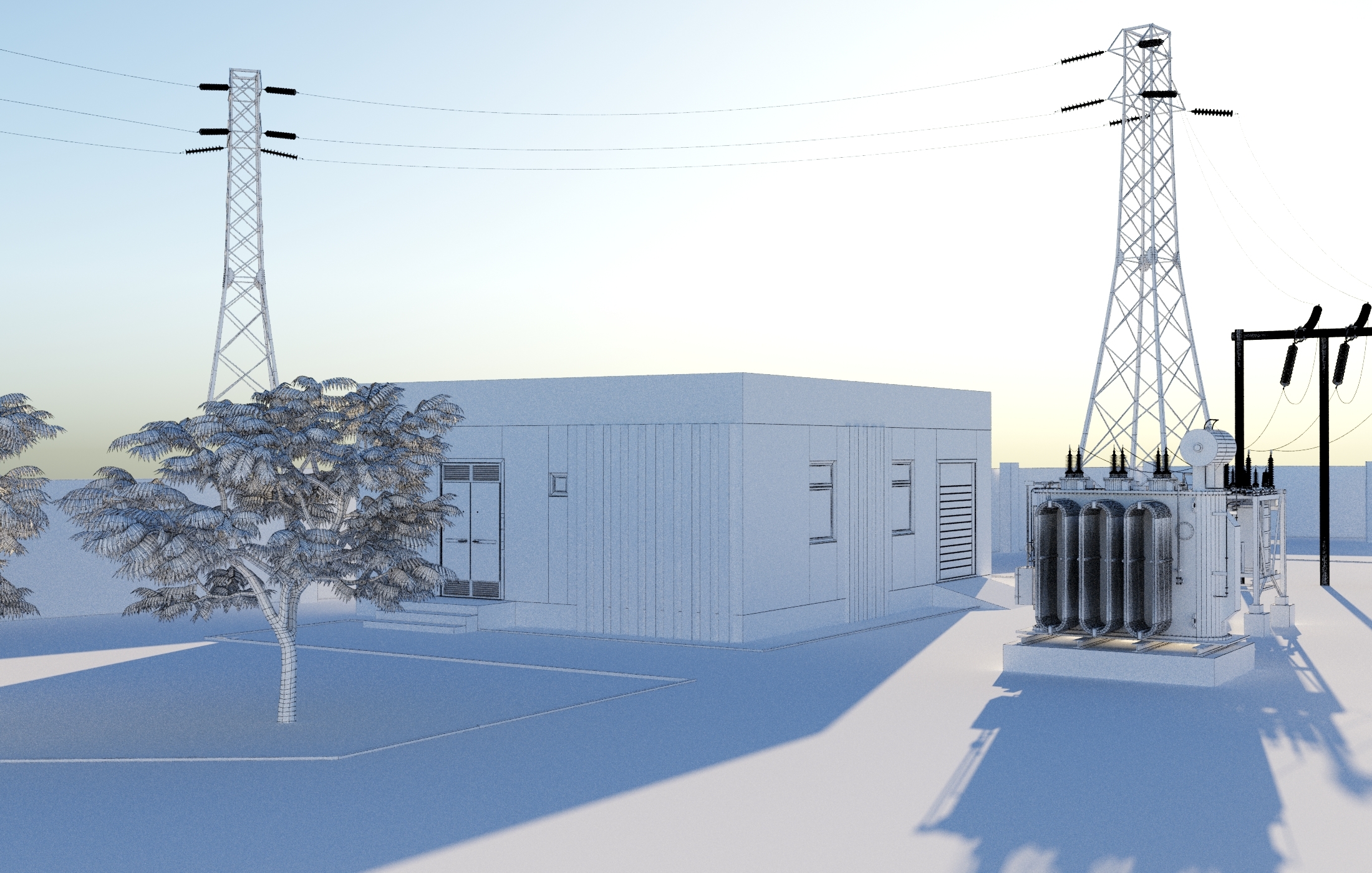 Electrical Substation 3d Model Turbosquid 1542122