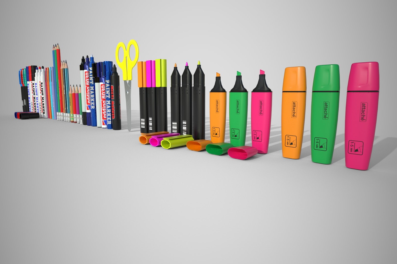3D stationery set TurboSquid 1562166