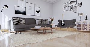 scandinavian interior design 3D model