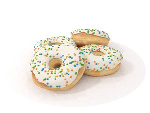 donut food doughnut 3D model