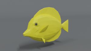 yellow tang fish 3D model
