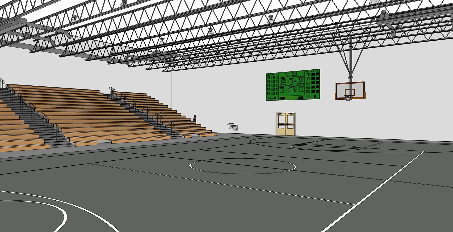 3D basketball stadium model TurboSquid 1562358