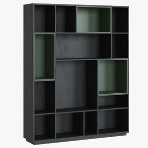 3D manaos bookcase model