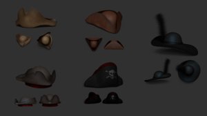 hats 05 pirates pack 3D model