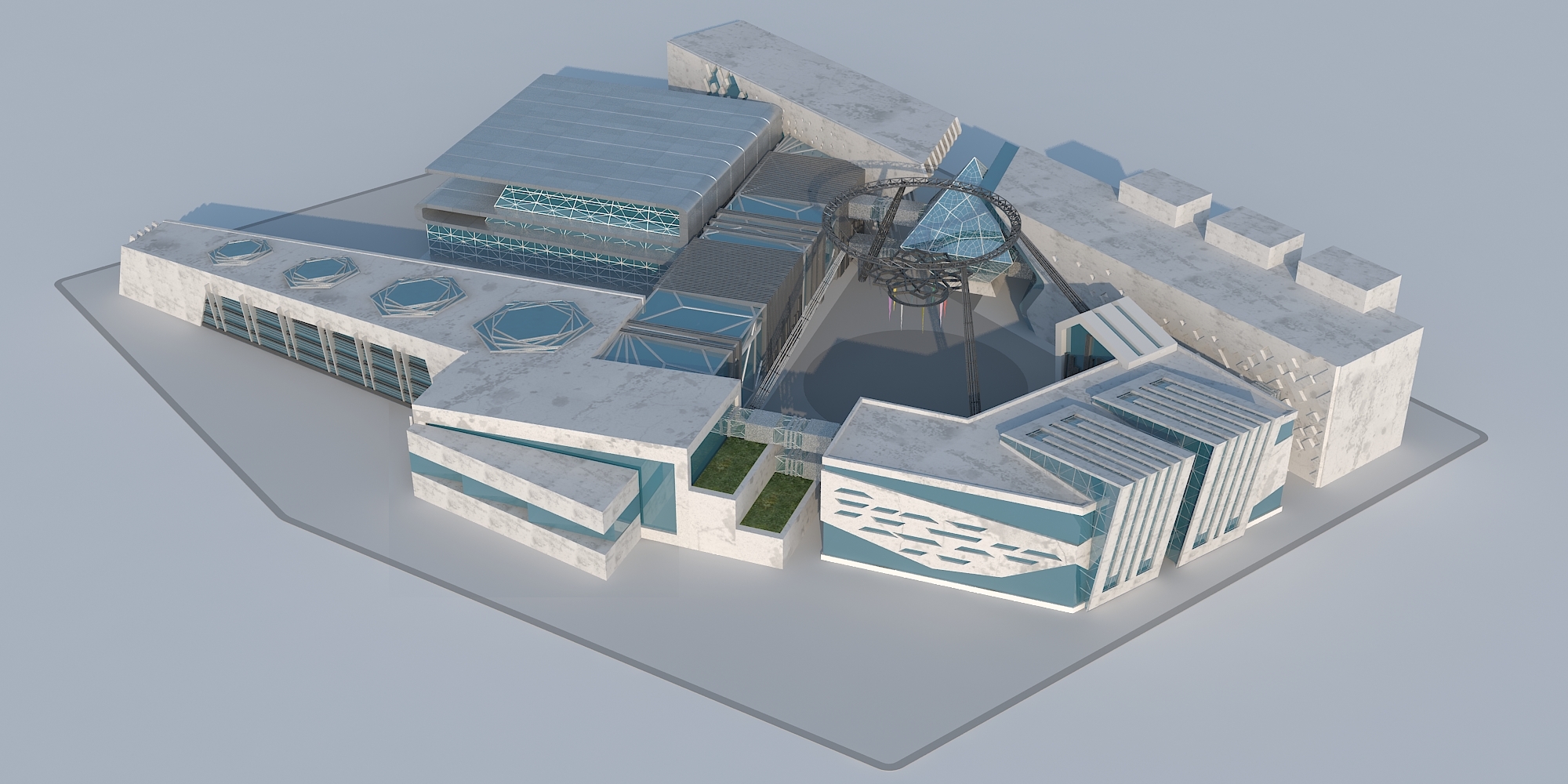Modern design hub architecture 3D model - TurboSquid 1562939