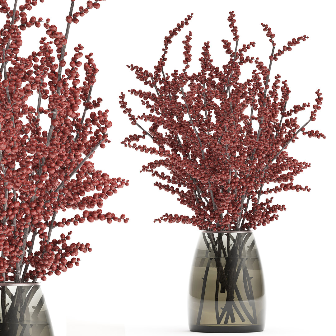 Decorative branches vase red 3D TurboSquid 1563082
