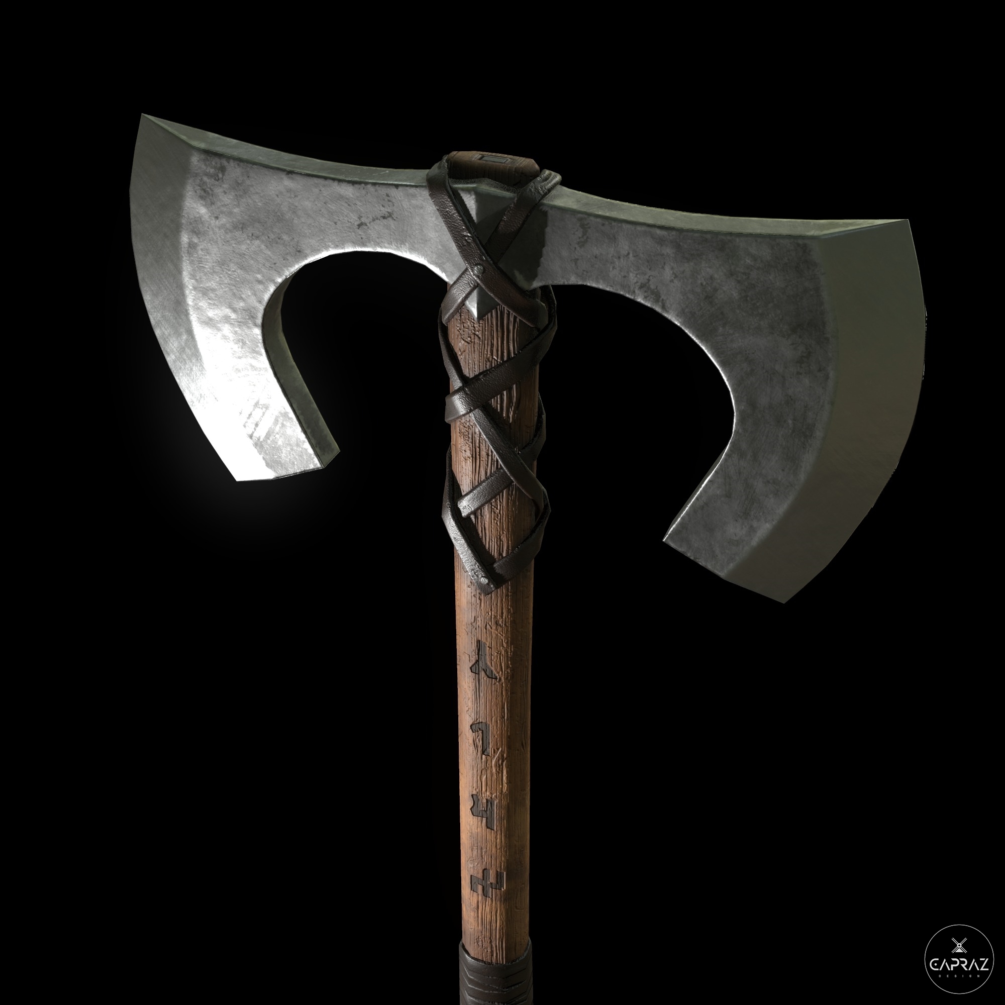 3D viking double axe modeled model - TurboSquid 1563358