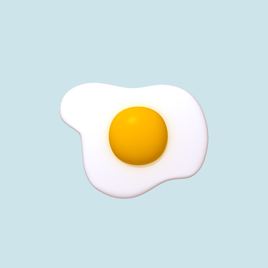 Fried egg cartoon 3D model - TurboSquid 1563580