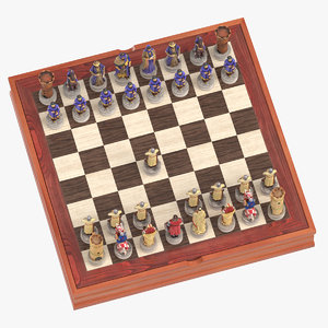 3D chess board set 01