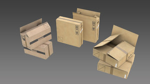3D cardboard boxes