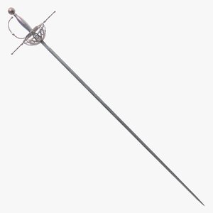 medieval rapier sword 3D