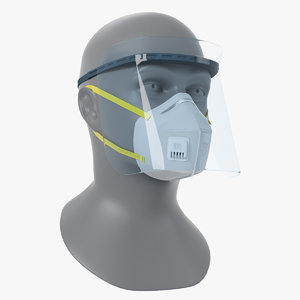 3D n95 respirators masks face model