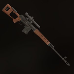 3D dragunov sniper gun