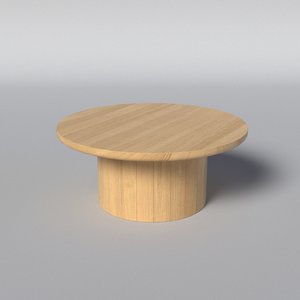 3D realistic coffe table oak model