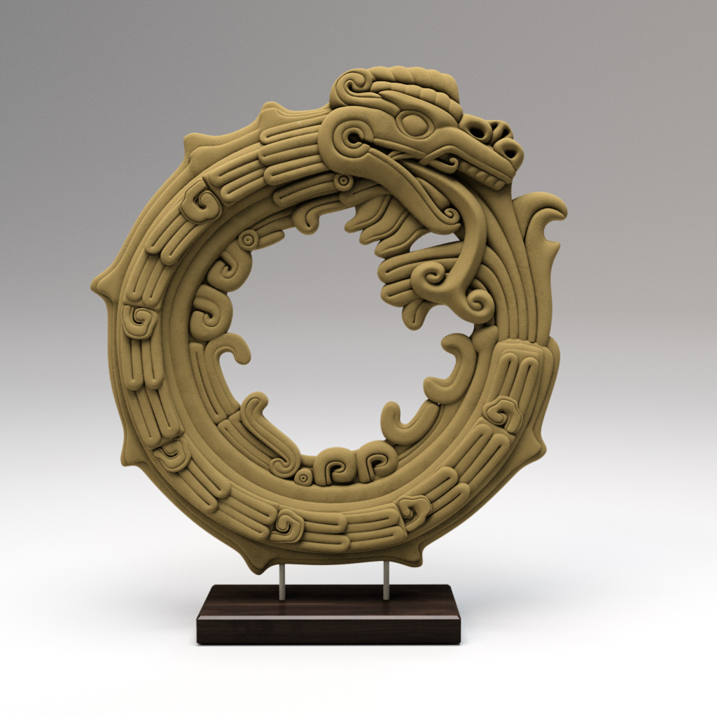 3D model mayan ouroboros sandstone sculpture - TurboSquid 1564066