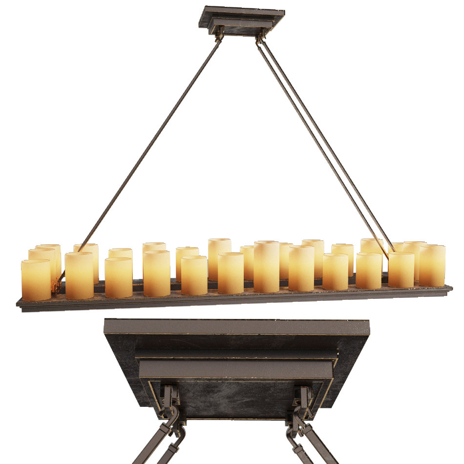 Pillar candle rectangular chandelier model TurboSquid 1564127